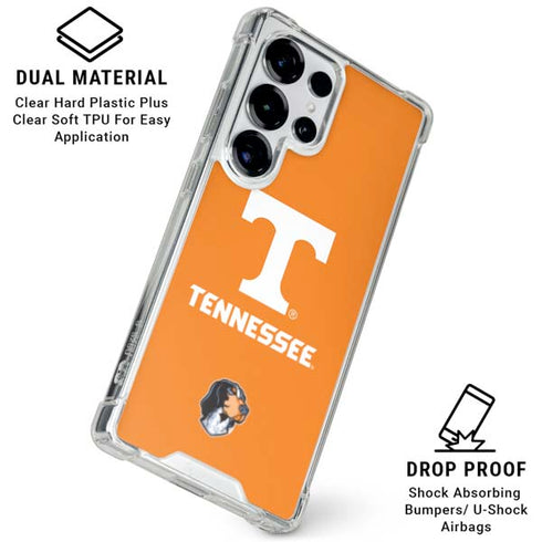 University of Tennessee-Knoxville T Logo on Orange Galaxy S25 Ultra Clear Case